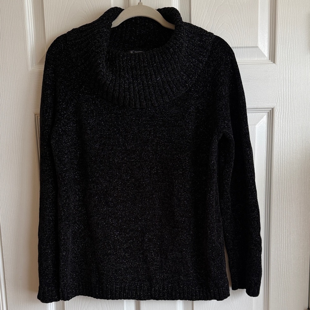 Elegant Black Chenille Women's Sweater